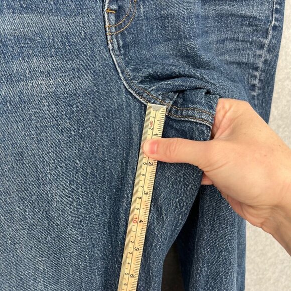 J Crew Womens Demi Boot Cut Crop Jean Size 30 Blue Denim Exposed Button Fly - Picture 13 of 14